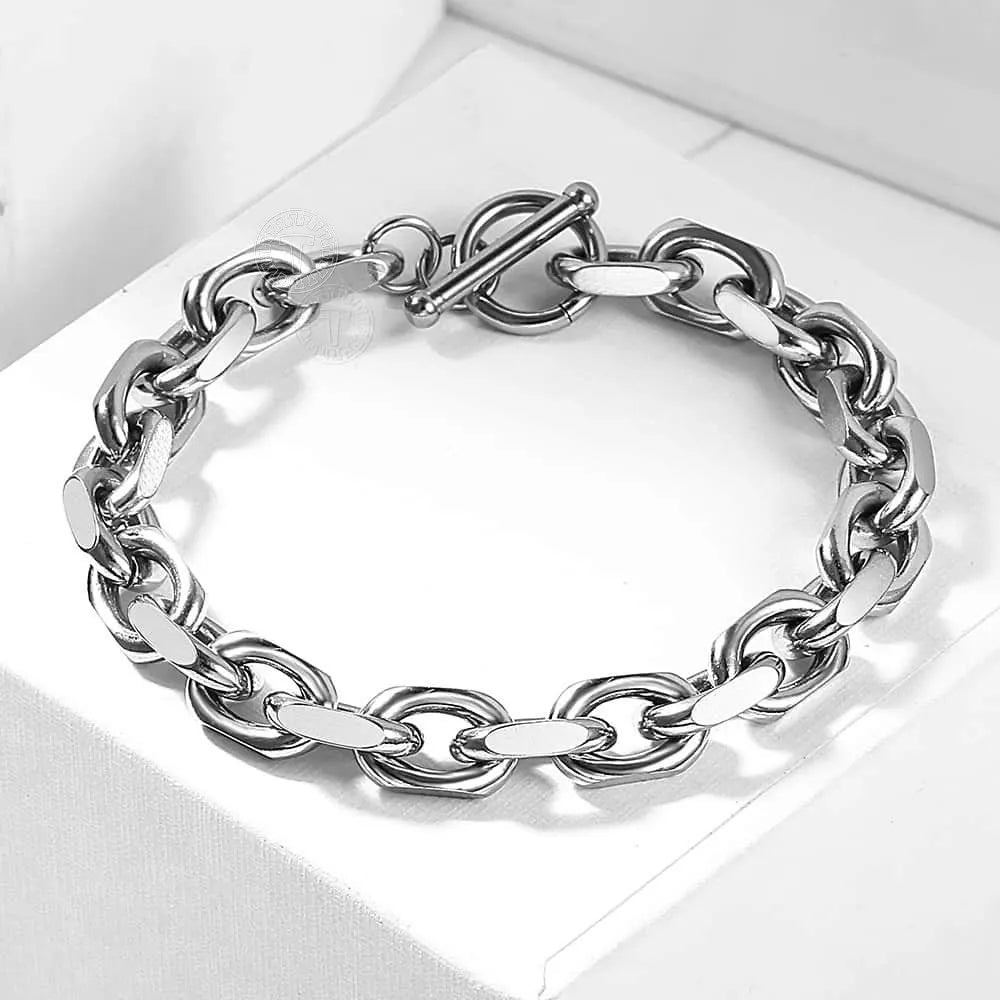 Men's Bracelet Cable Link Stainless Steel Bracelet