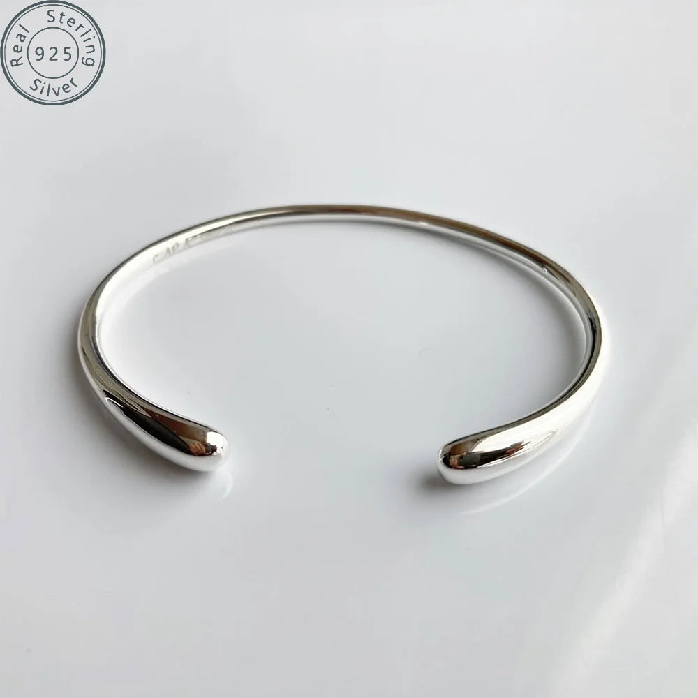 Sterling Silver Teardrop Cuff Bangle Bracelet for Women