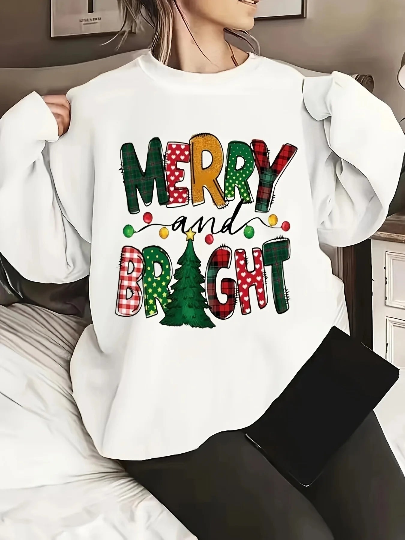 Women's Merry and Bright Christmas Sweatshirt