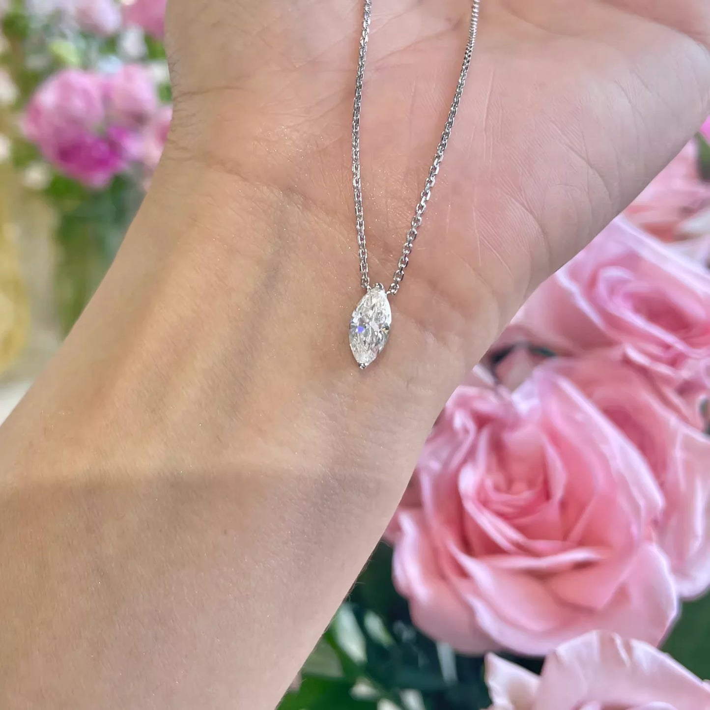 Women's Sterling Silver Mozambique Diamond Pendant Necklace