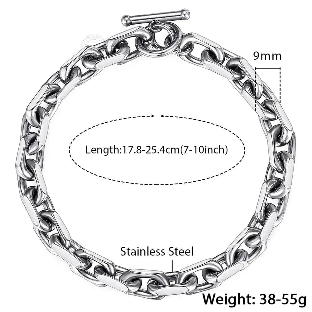 Men's Bracelet Cable Link Stainless Steel Bracelet