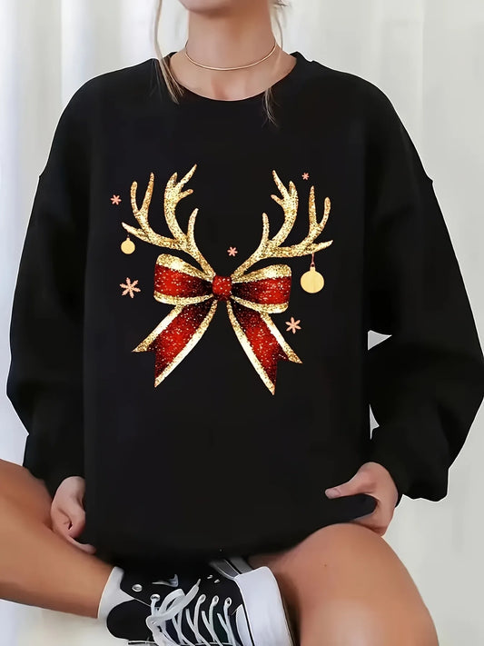 Women's Round Neck Festive Christmas Sweatshirt