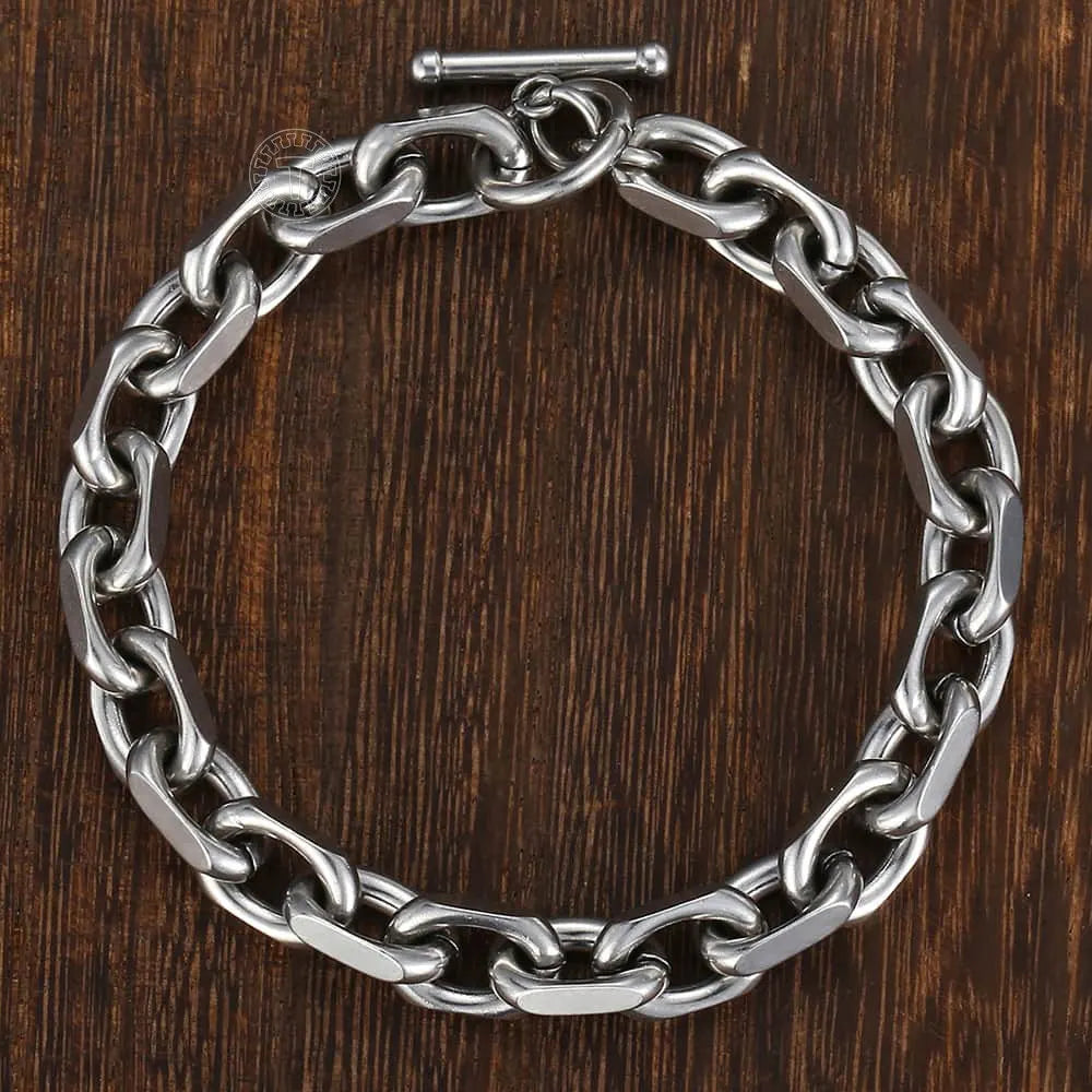 Men's Bracelet Cable Link Stainless Steel Bracelet