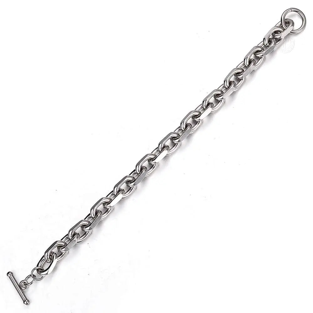 Men's Bracelet Cable Link Stainless Steel Bracelet