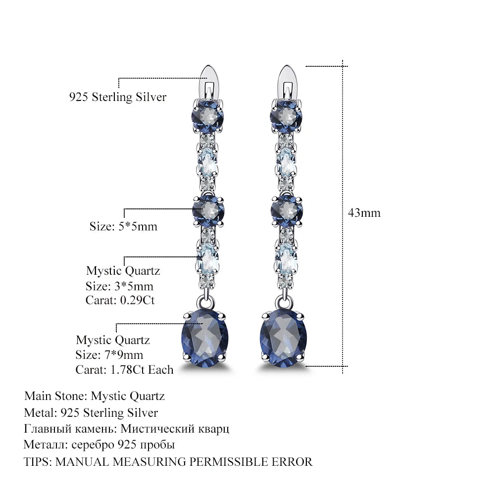 Women's Sterling Silver Natural Lolite Earrings
