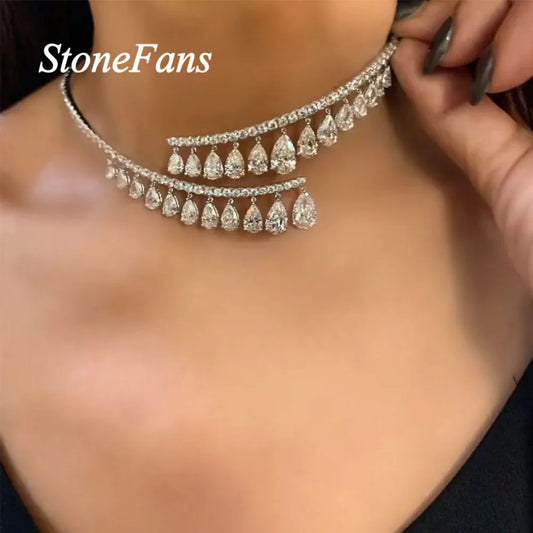 Women's Crystal Water Drop Necklace