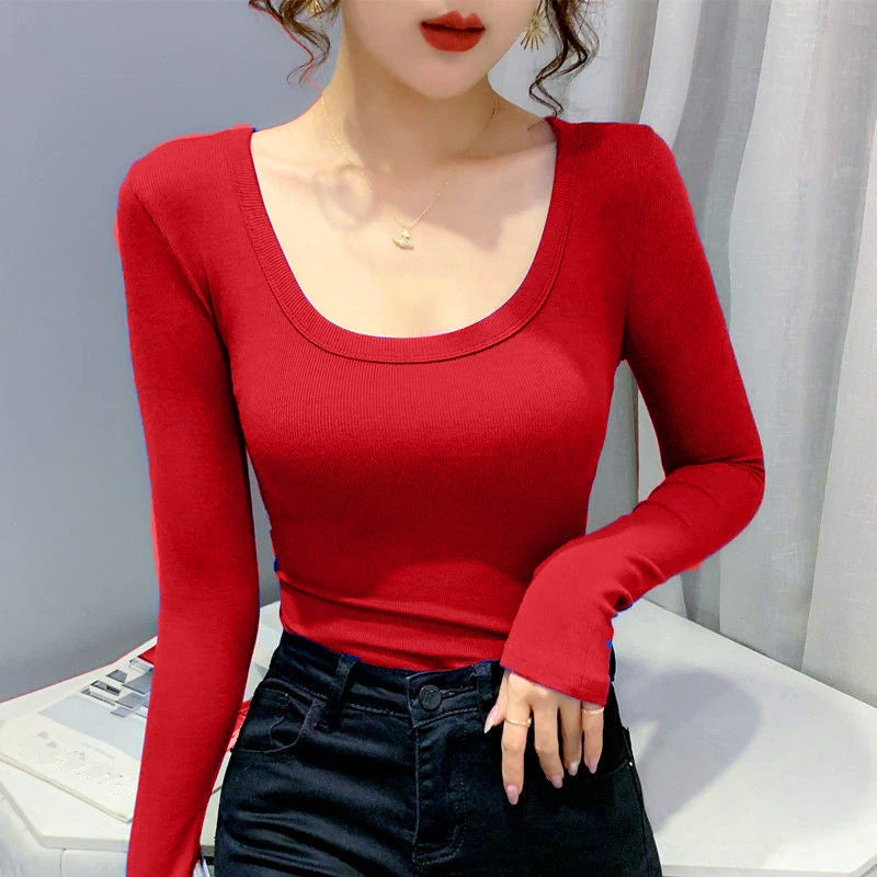 Women's Basic Cotton Long Sleeve Top