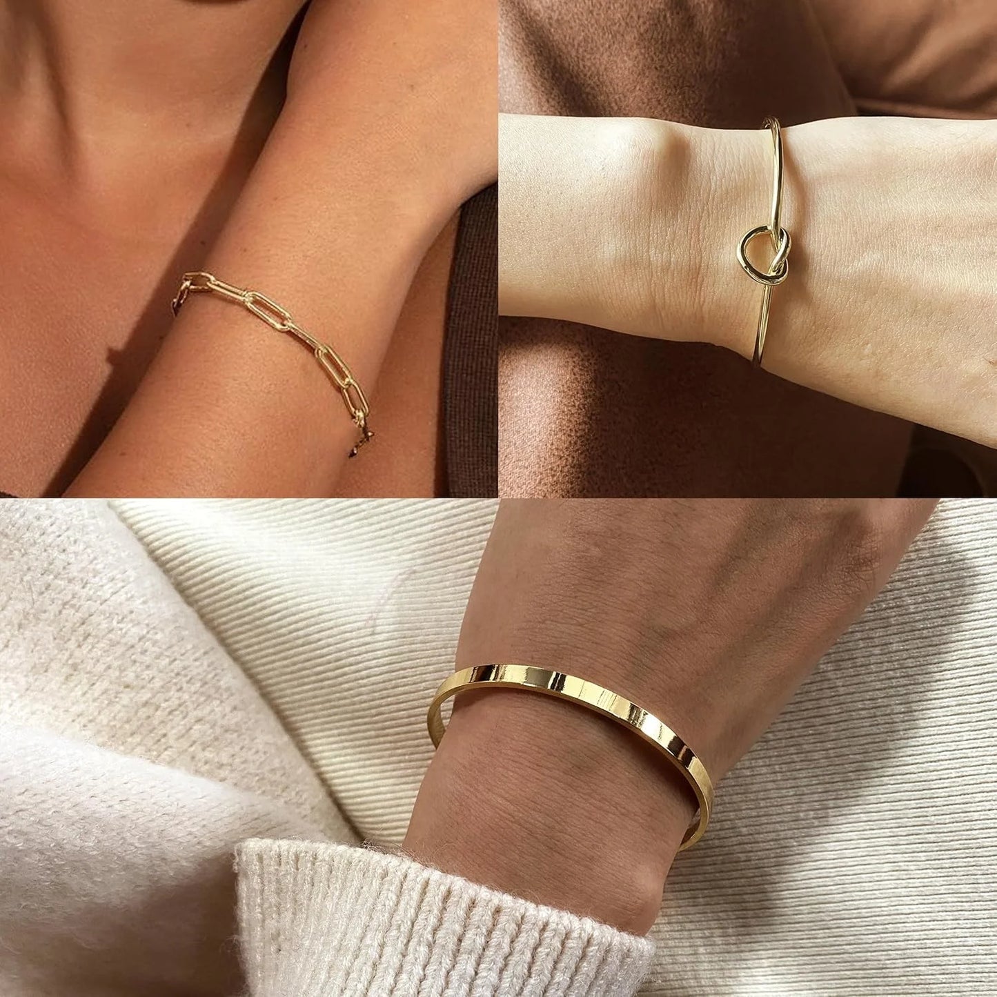 Women's Gold Plated Bangle Cuff Bracelets