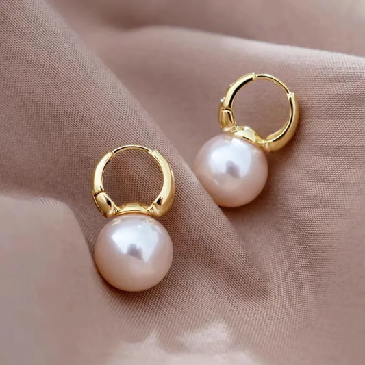 Dainty Gold Pearl Earrings for Women