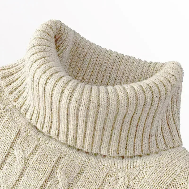 Men's Long Sleeve Slim Fit Knitted Turtleneck Sweater