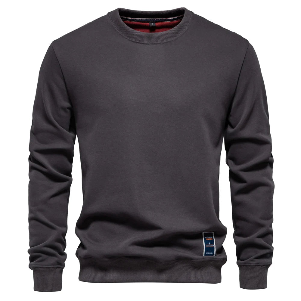 Men's Crew Neck Solid Color Sweatshirt