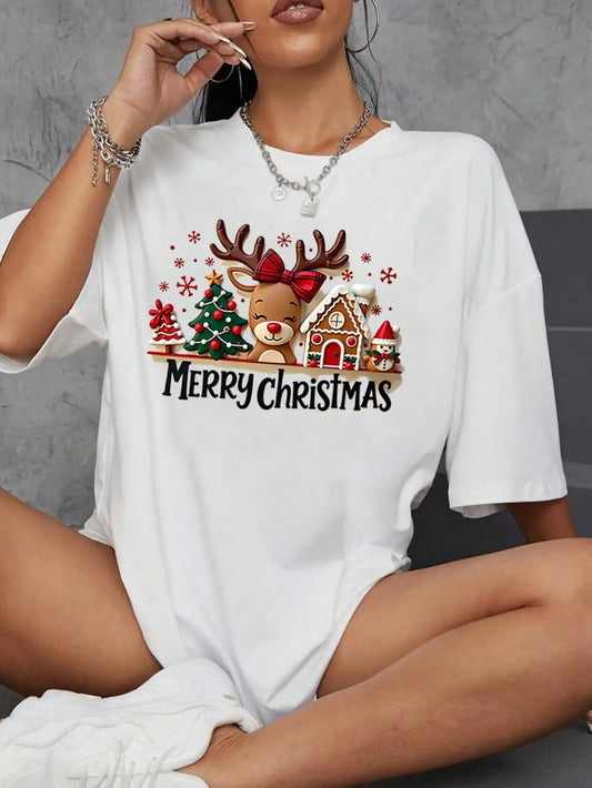 Christmas Print T-Shirt For Women