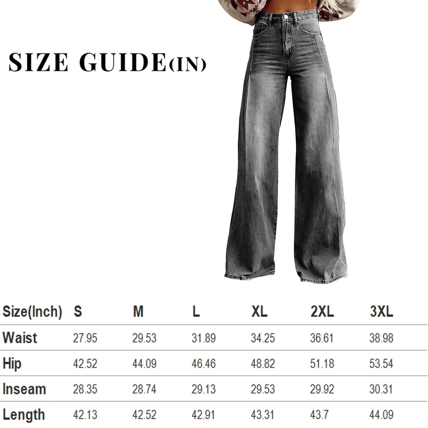 Women's Vintage Jeans Irregular High Waist Slimming Wide Leg