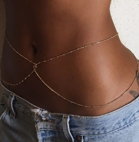 Clear Rhinestone Beaded Belly Chains For Women