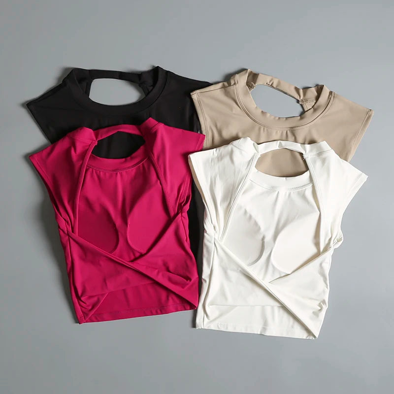 Women's Short Backless Sports T-shirt