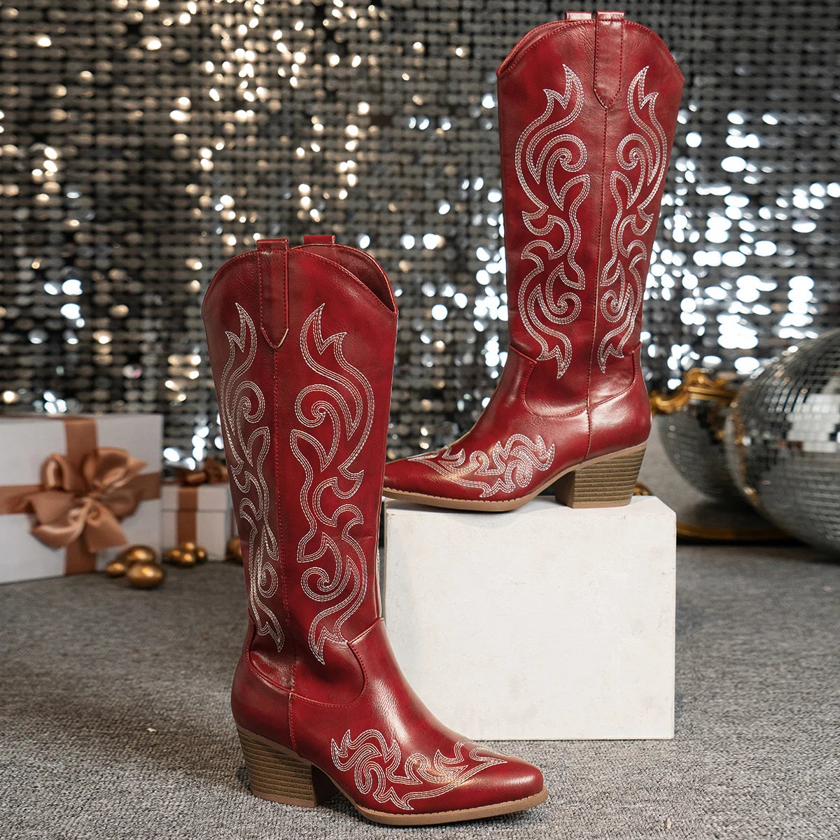 Women's Retro Western Embroidered Cowboy Boots