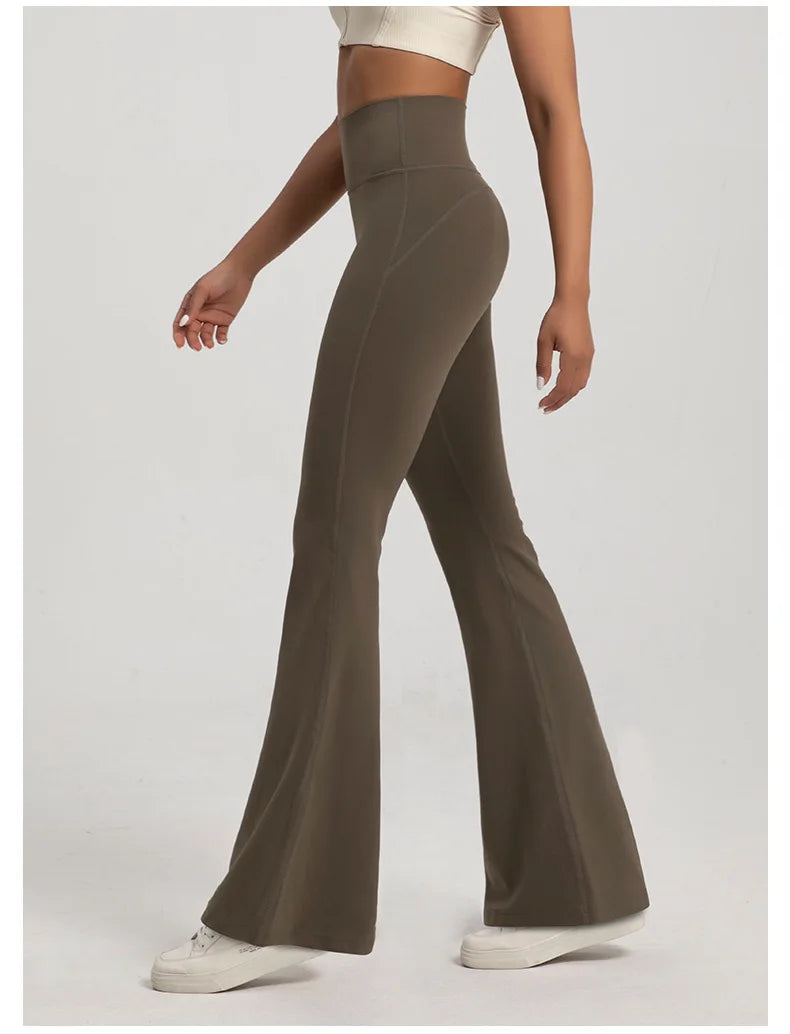 Women's High Waisted Elastic Bell Bottom Pants