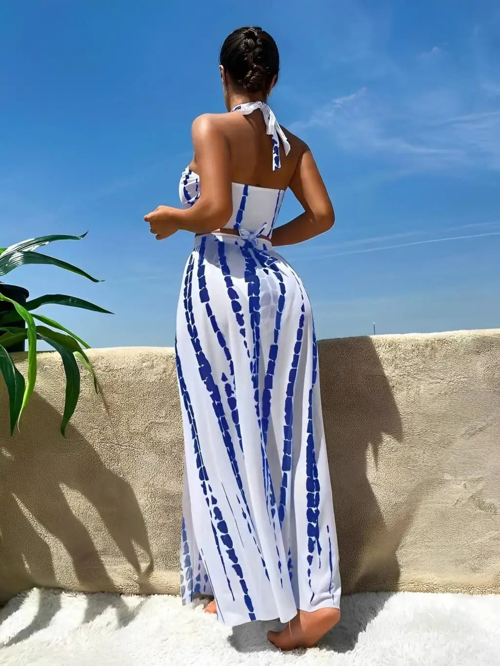 Women's 3 Piece Halter Bikini Swimsuit Set