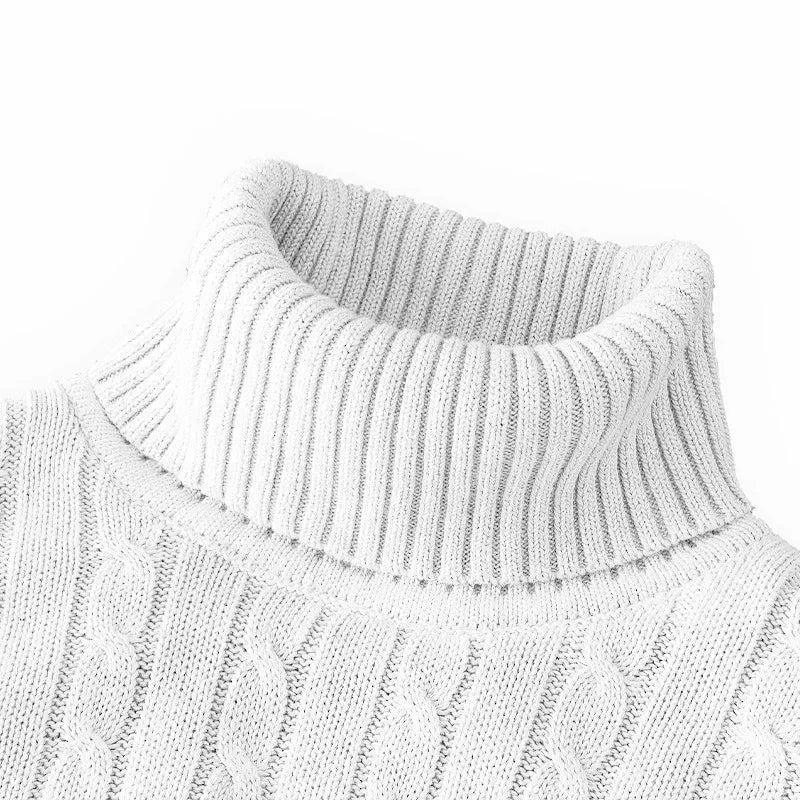 Men's Long Sleeve Slim Fit Knitted Turtleneck Sweater