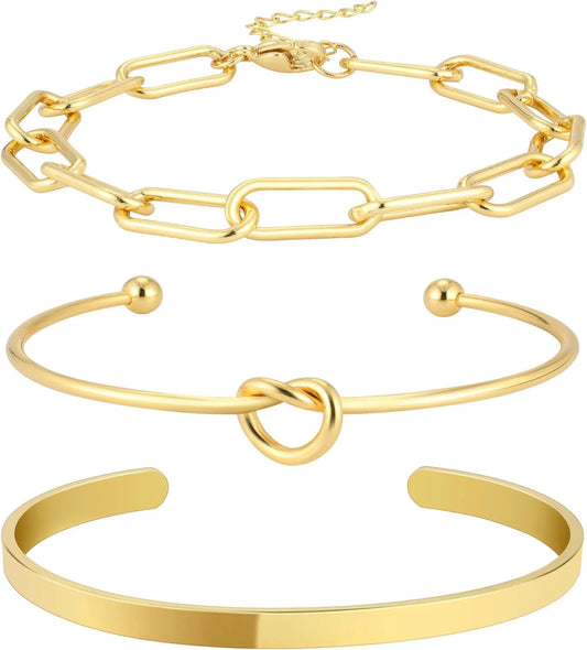 Women's Gold Plated Bangle Cuff Bracelets