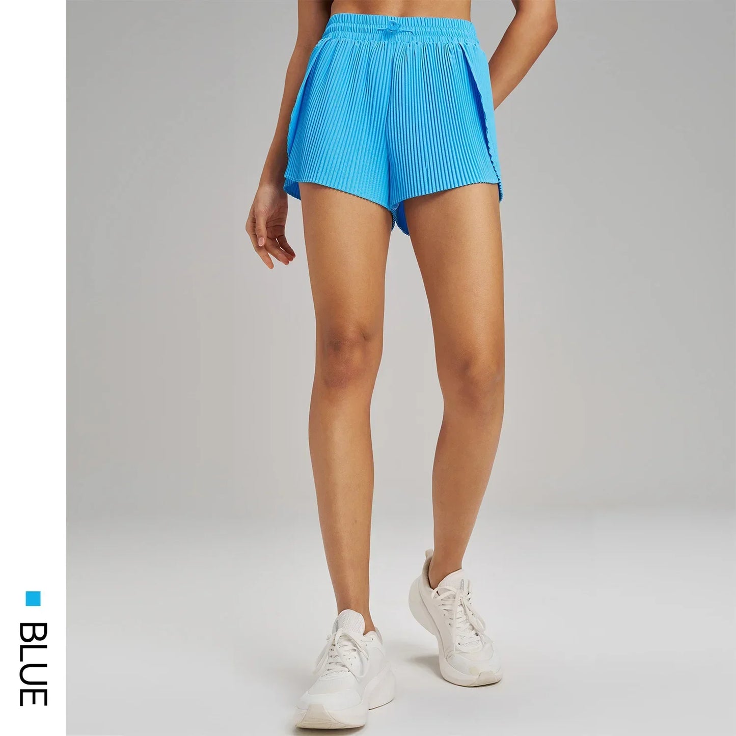Women's Pleated Fitness Shorts with Pocket