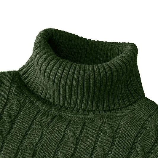 Men's Long Sleeve Slim Fit Knitted Turtleneck Sweater