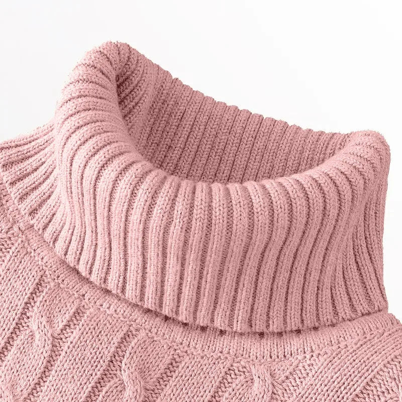 Men's Long Sleeve Slim Fit Knitted Turtleneck Sweater