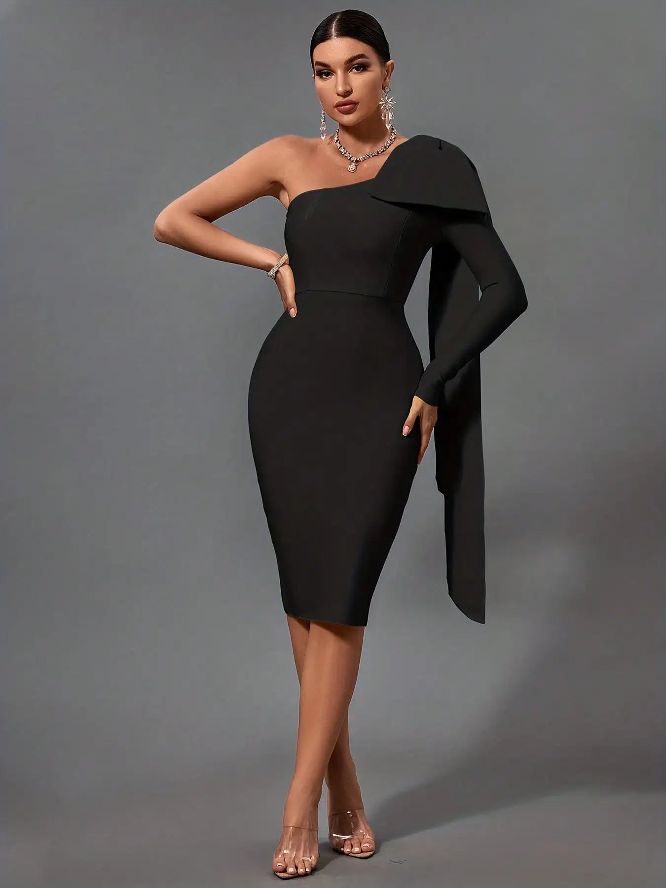 Women's Bandage Bodycon Black Dress