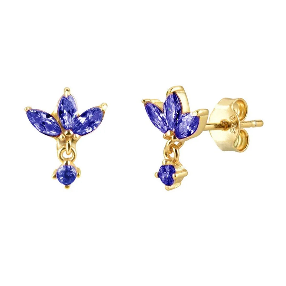 Women's Blue Geometric Earrings