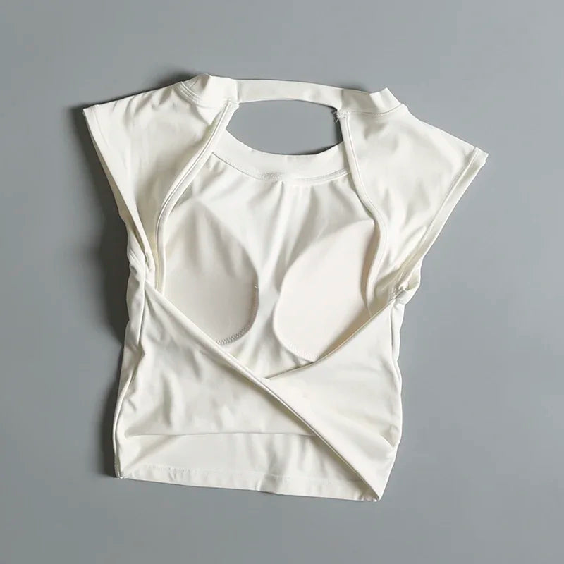 Women's Short Backless Sports T-shirt