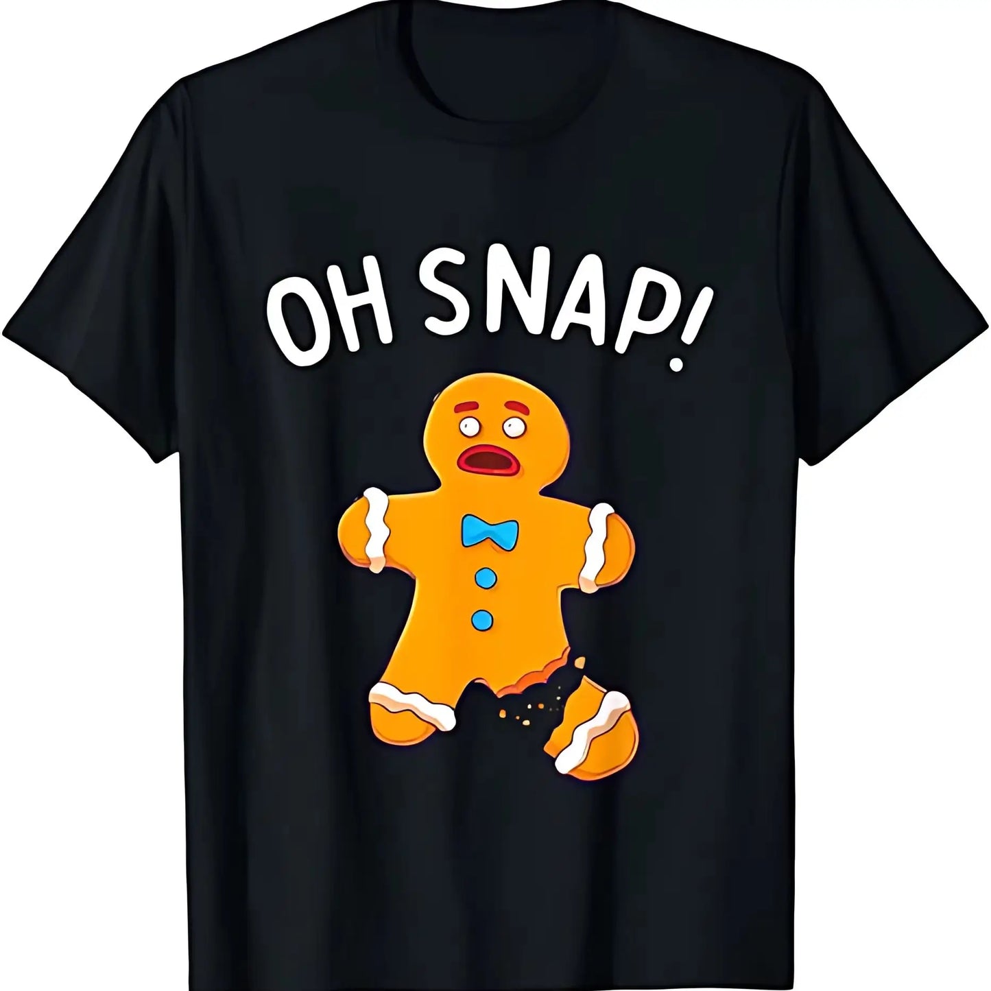 Gingerbread Man Oh Snap Christmas Short Sleeve T-Shirt