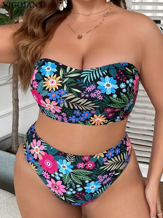 Women's Plus Size 2 Piece High Waist Bathing Suit
