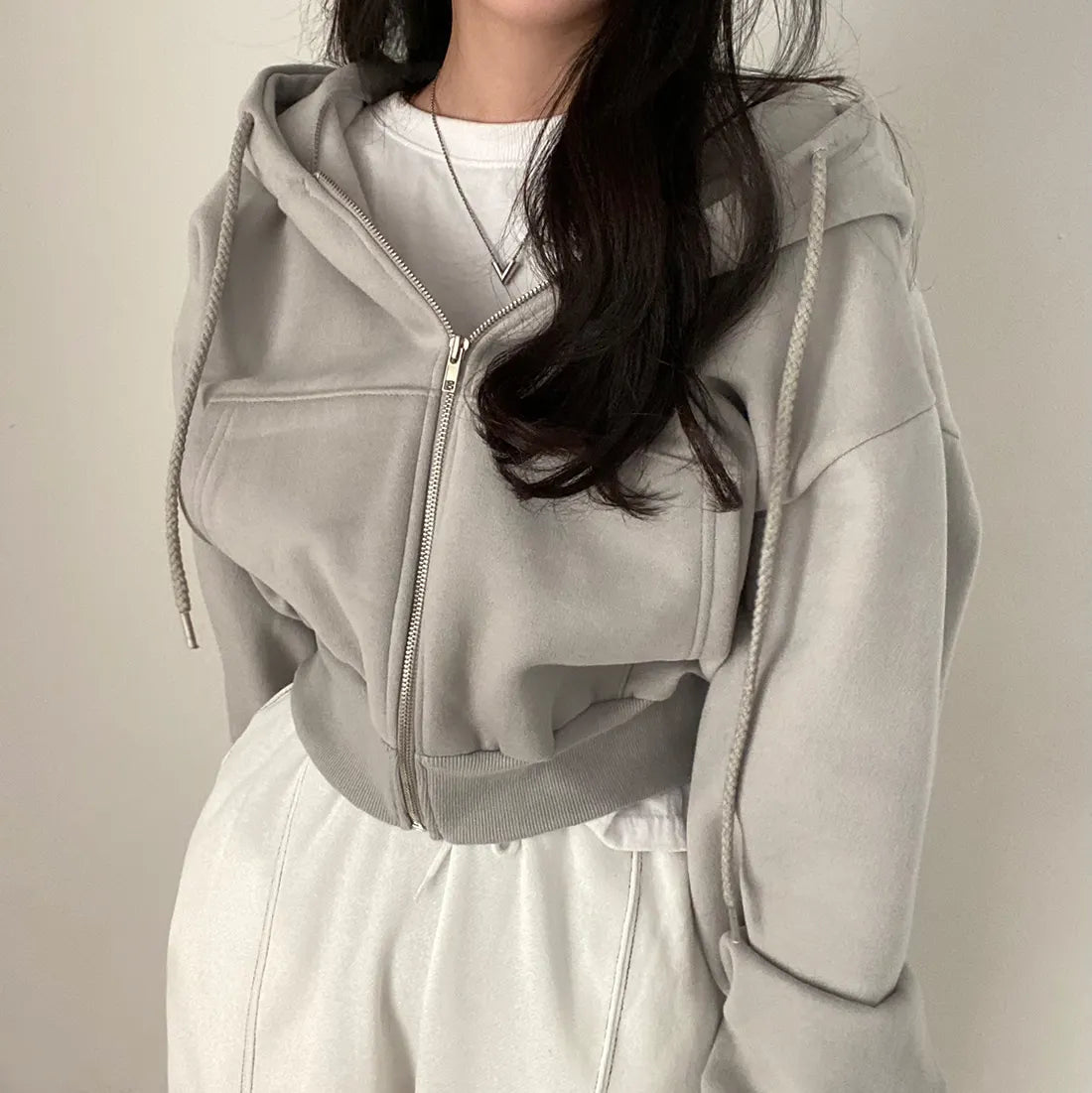 Women's Casual Oversized Full Zip Hooded Sweatshirt