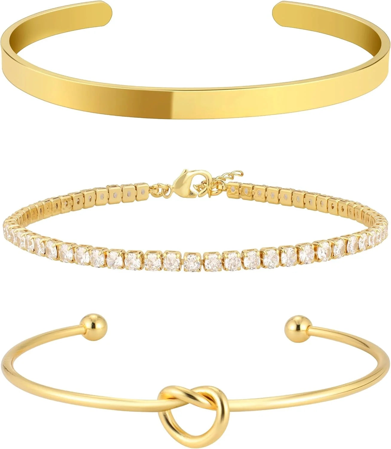 Women's Gold Plated Bangle Cuff Bracelets