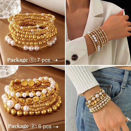 Beaded Gold Bracelets for Women