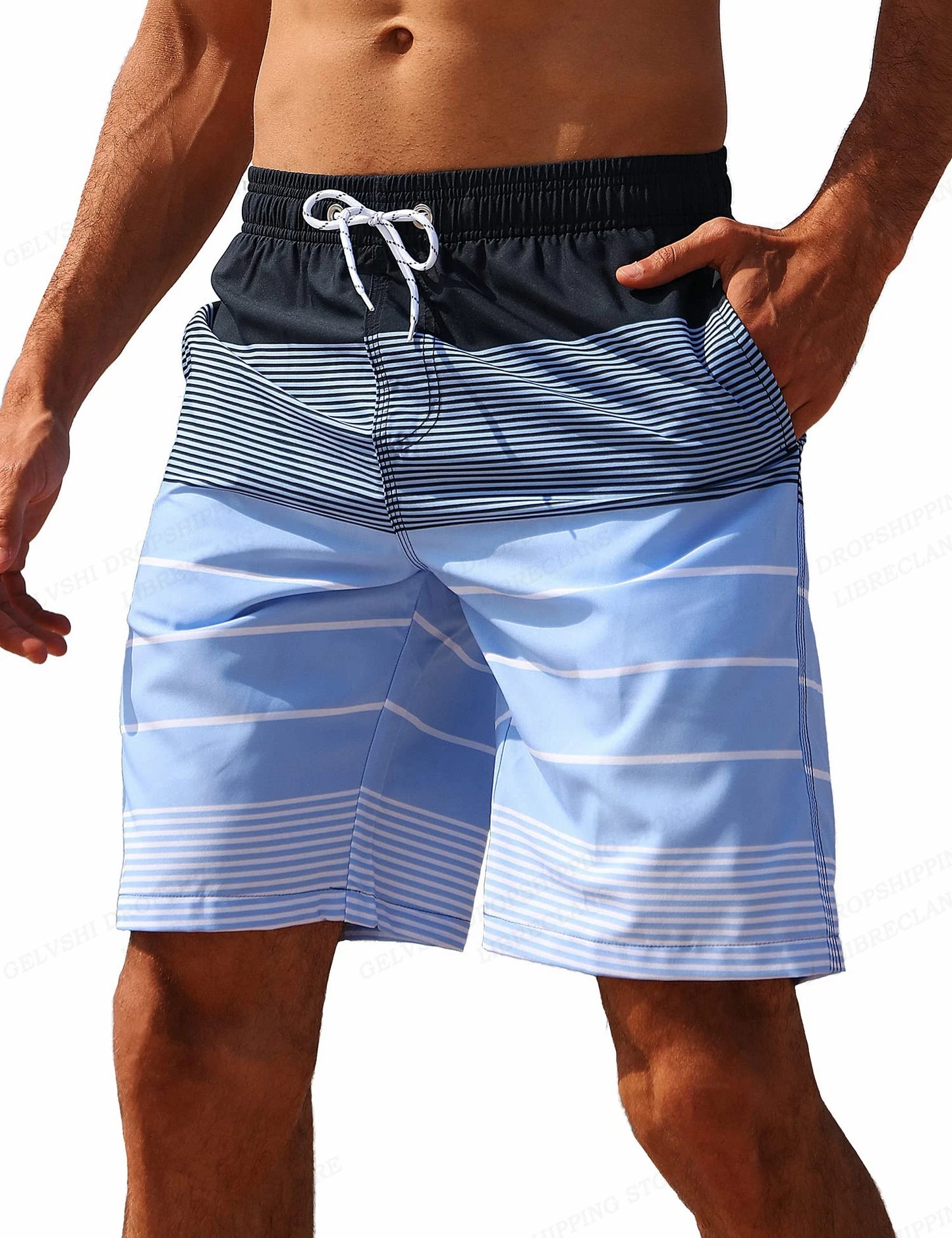 Striped Beach Shorts Men