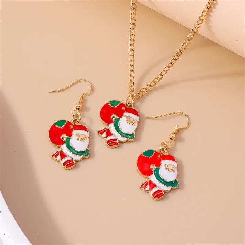 Christmas Necklace and Earrings Set for Women