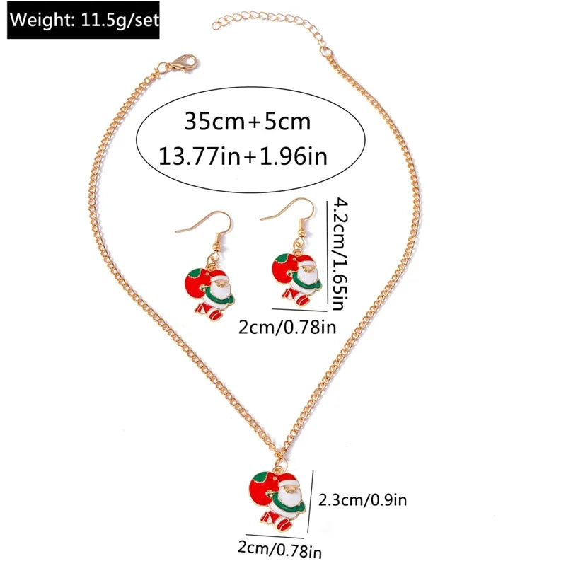 Christmas Necklace and Earrings Set for Women