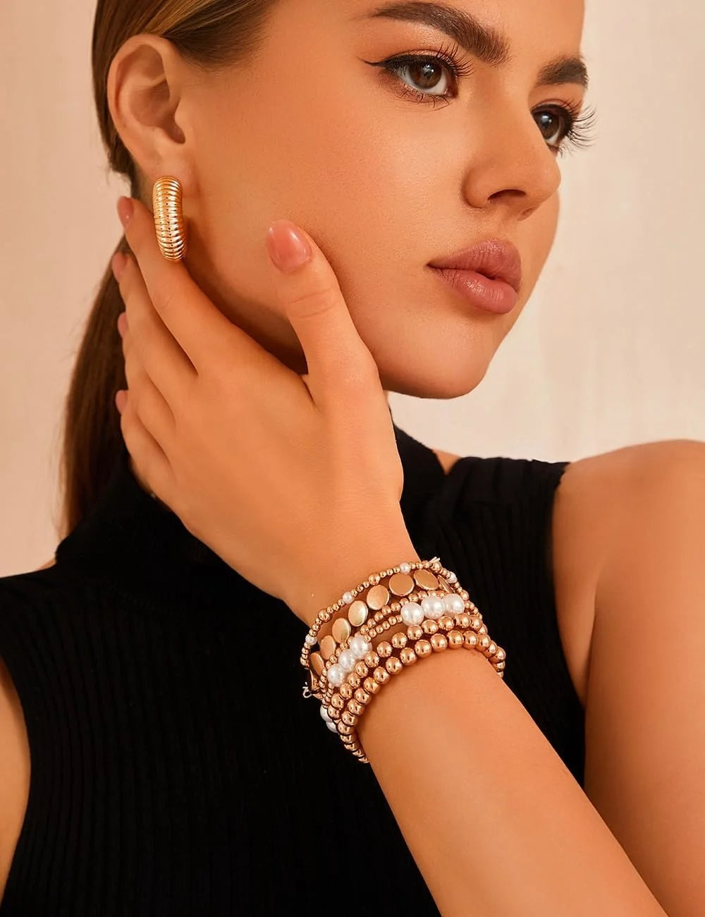Beaded Gold Bracelets for Women