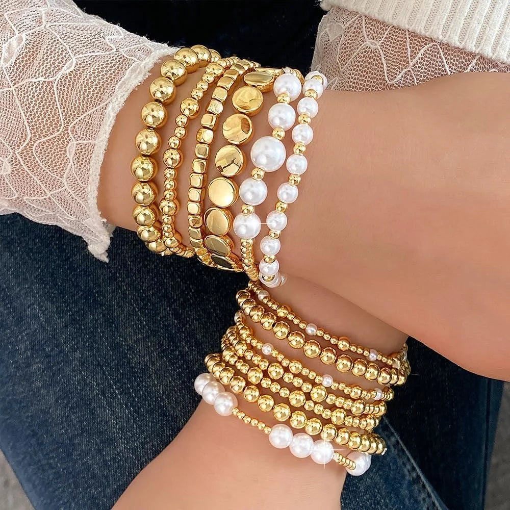 Beaded Gold Bracelets for Women
