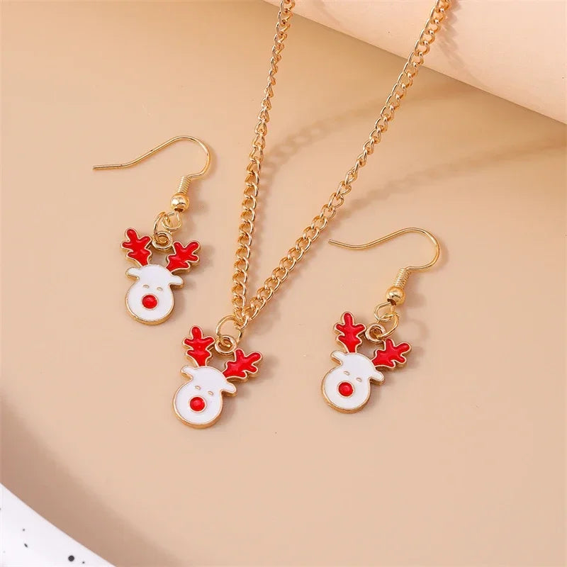 Christmas Necklace and Earrings Set for Women