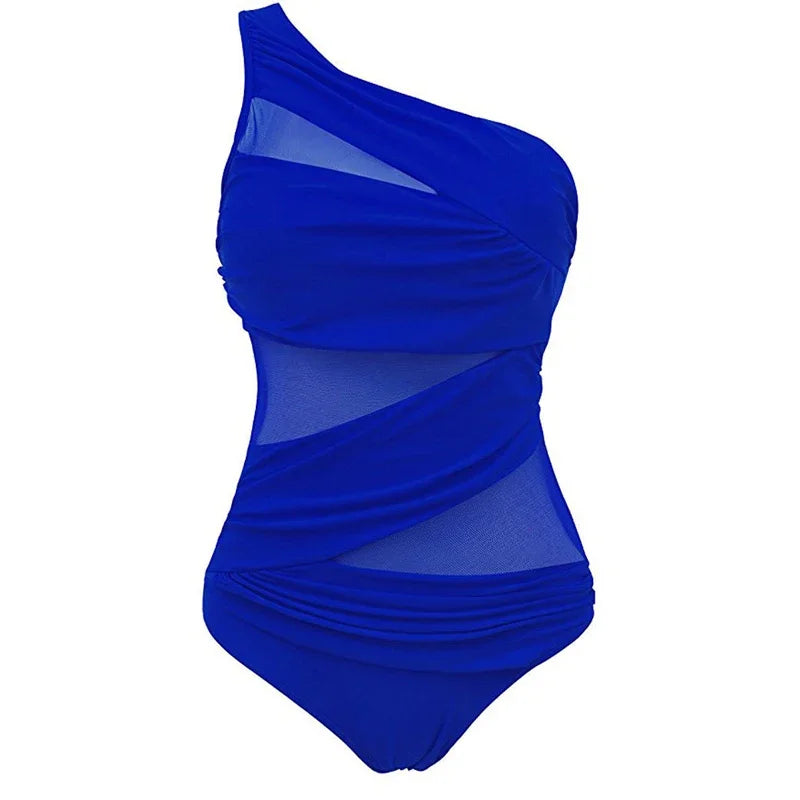 Women's Plus Size One-Shoulder Swimsuit