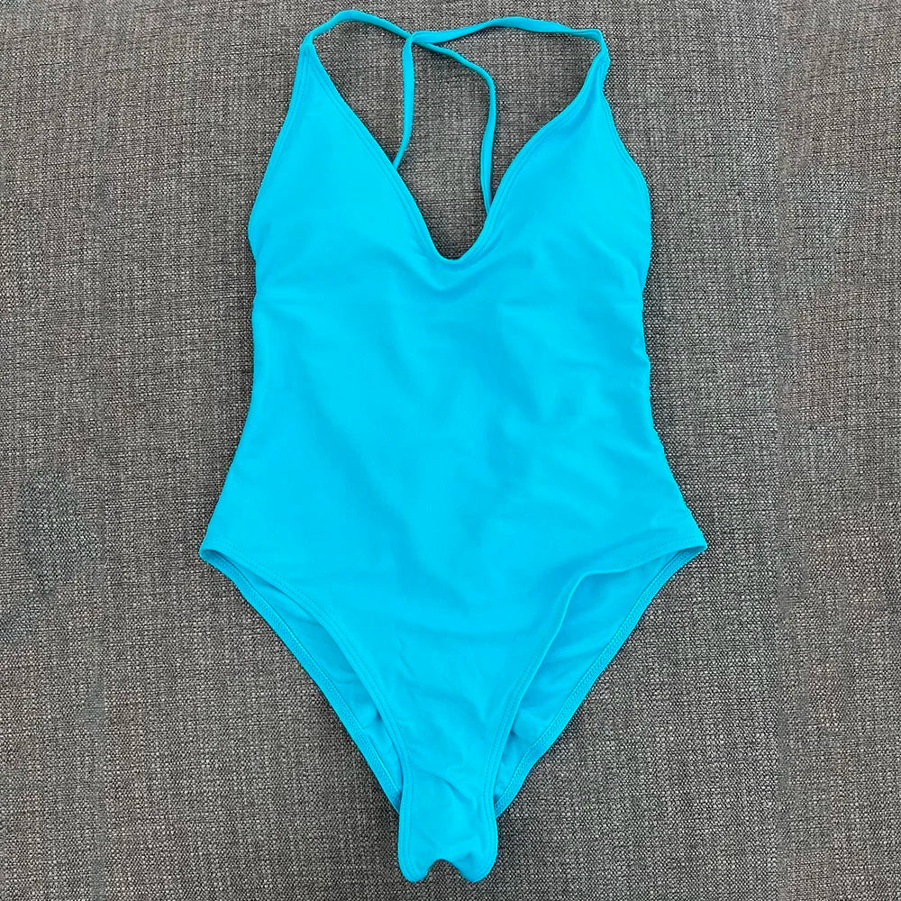 Solid Plus-Size One Piece Swimsuit Women