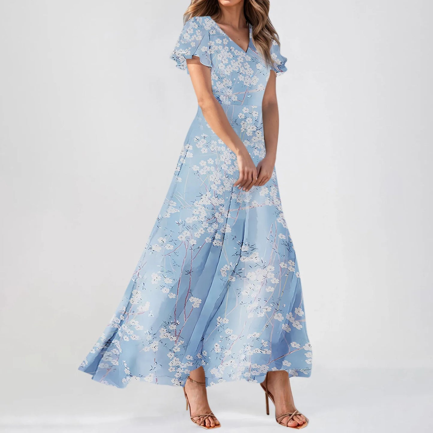 Women's Casual Short Sleeve Maxi Dresses