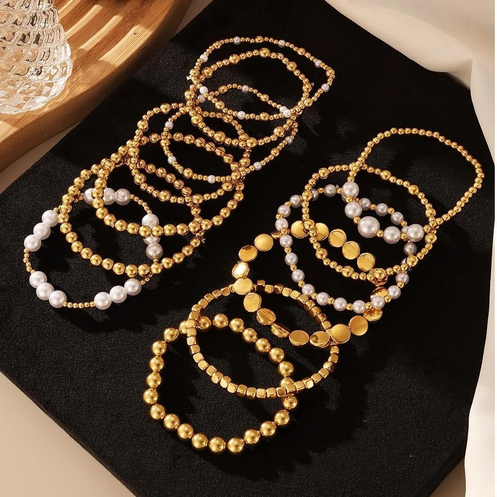 Beaded Gold Bracelets for Women