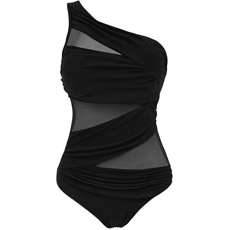 Women's Plus Size One-Shoulder Swimsuit
