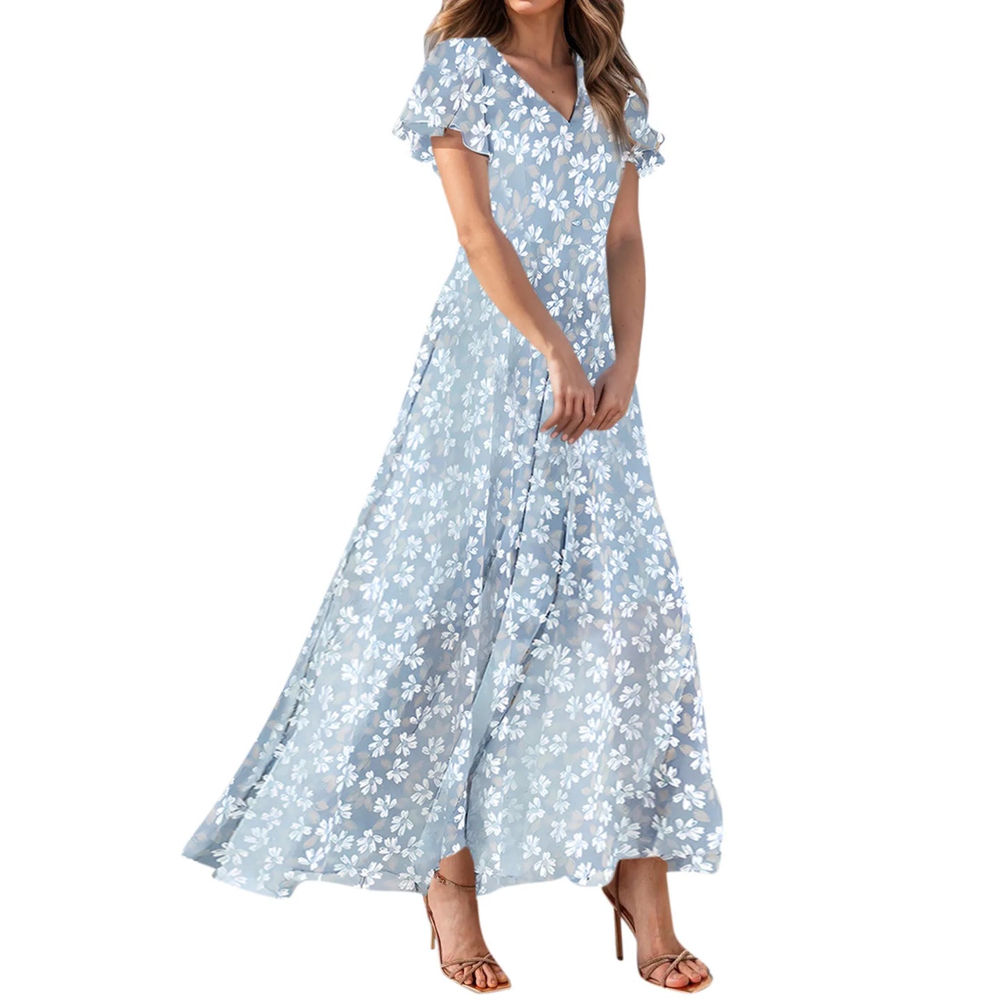 Women's Casual Short Sleeve Maxi Dresses