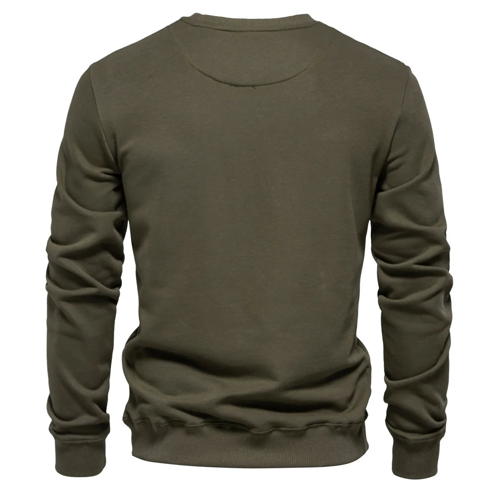 Men's Crew Neck Solid Color Sweatshirt