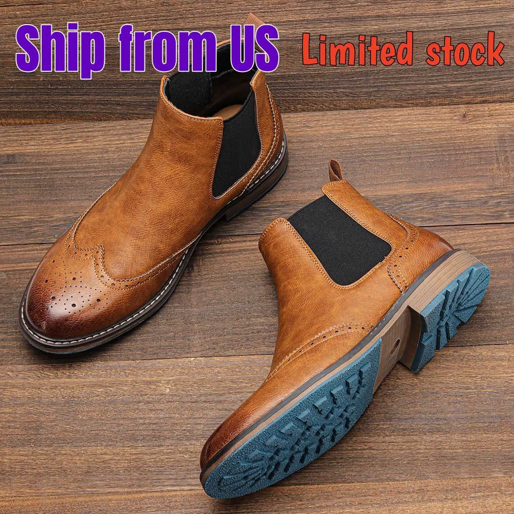 Brogue Chelsea Men Ankle Boot