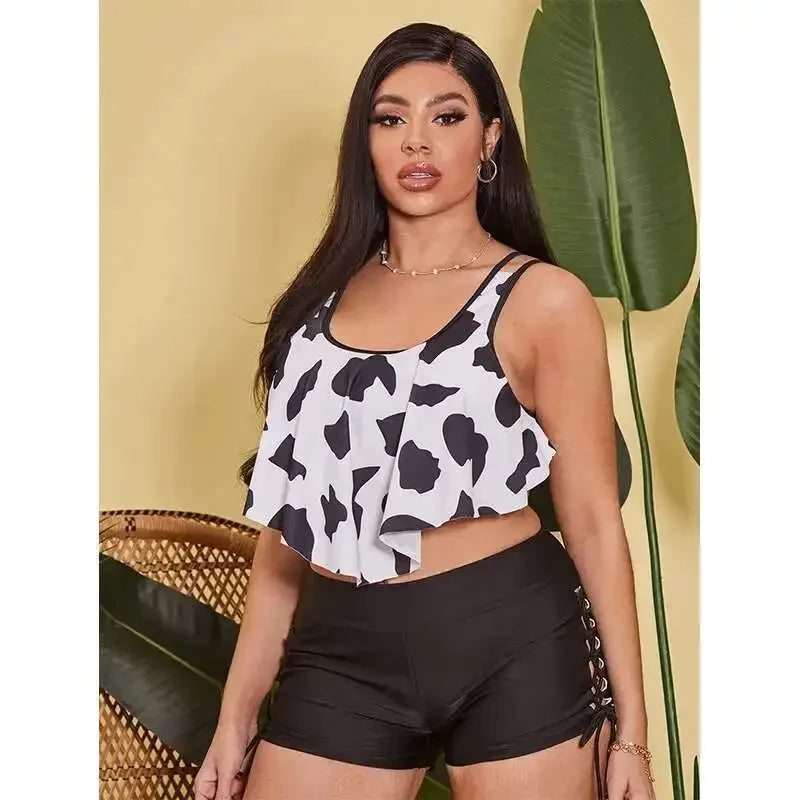Women's Sports Style Plus Size Split Swimsuit